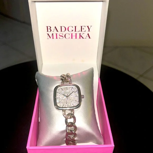 New in Box Badgley Mischka Silver with Diamond Accent Watch Badgley Mischka Ba/1405svst Women main image 4